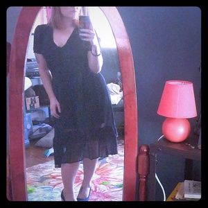 Black Sheer Ruffle Summer Goth Dress